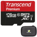 128GB Memory Card with Zipper Case (Not a phone case) - Transcend High Speed MicroSD Class 10 MicroSDXC Compatible for Lenovo Tab M10 Plus 10.3 - LG K7, Q6, V10, K10,K30, Velvet, K8X, G3 - V2Z