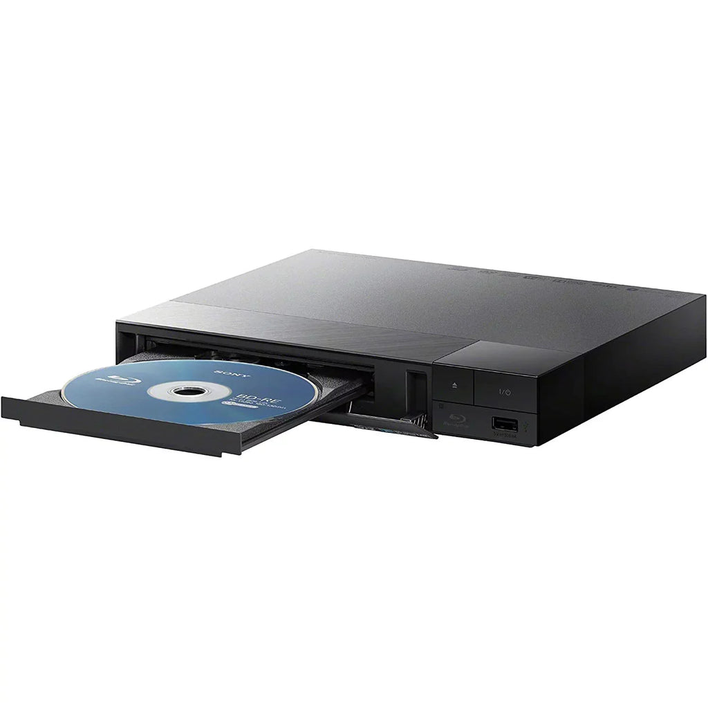 Sony Streaming Blu-Ray Disc Player with WiFi - BDP-BX370 Bundle With Deco Gear 6 ft High Speed HDMI 2.0 Cable and Microfiber TV Screen Cloth