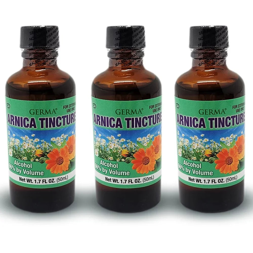 Germa Arnica Tincture. Topical Analgesic. For Joint Pain, Body Aches and Counterirritant for Bruises. Helps You Maintain a Healthy Skin. 1.7 oz. Pack of 3