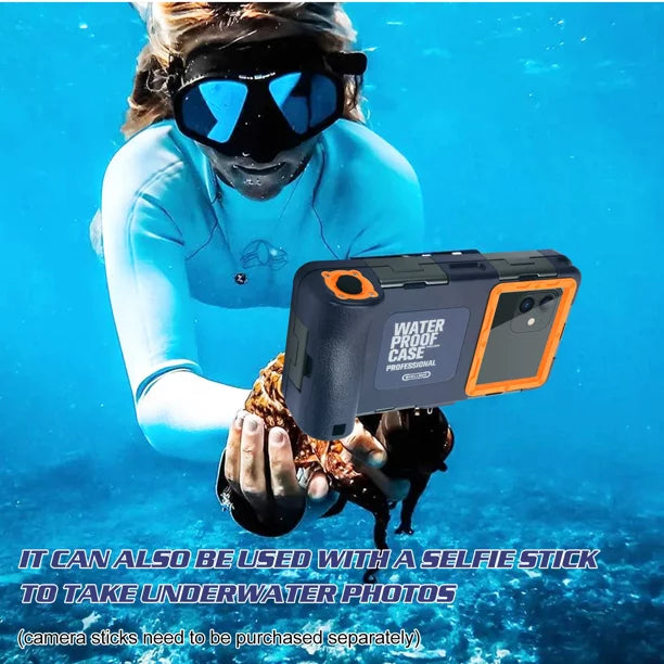UrbanX Professional [15m/50ft] Swimming Diving Surfing Snorkeling Photo Video Waterproof Protective Case Underwater Housing for LG X venture And all Phones Up to 6.9 Inch LCD with Lanyard