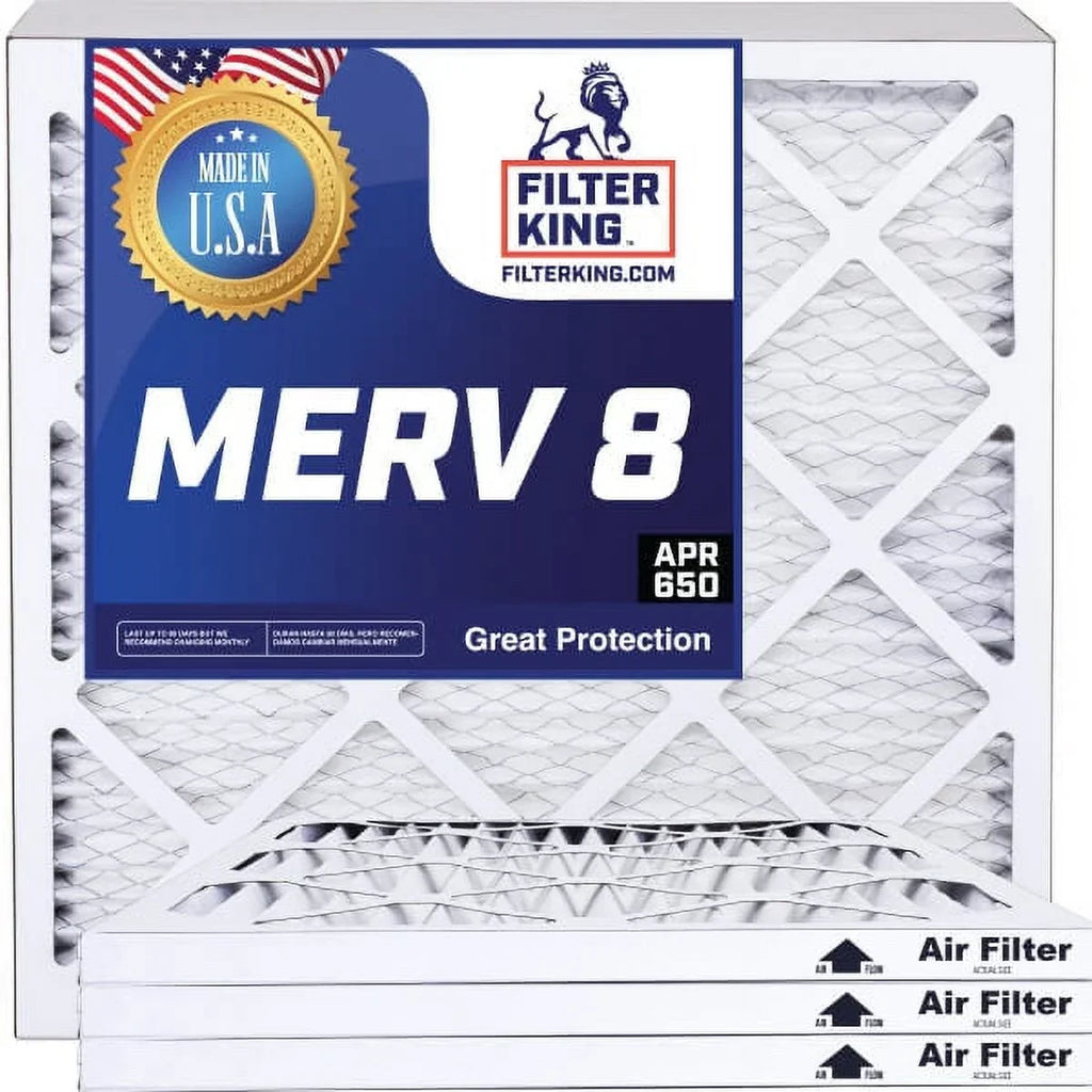 Filter King 28x7.5x1 Air Filter | 4-PACK | MERV 8 HVAC Pleated A/C Furnace Filters | MADE IN USA | Actual Size: 28 x 7.5 x .75"