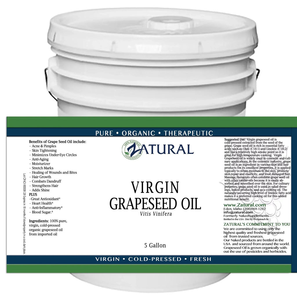 GrapeSeed Oil-Cold Pressed, Virgin, Undiluted, 100% Pure Grape Seed Oil (128 Ounce (1 Gallon))