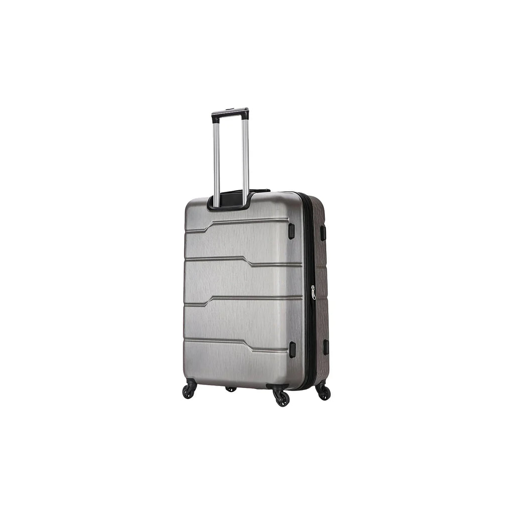 DUKAP RODEZ Large Plastic 4-Wheel Spinner Luggage Silver (DKROD00L-COA)