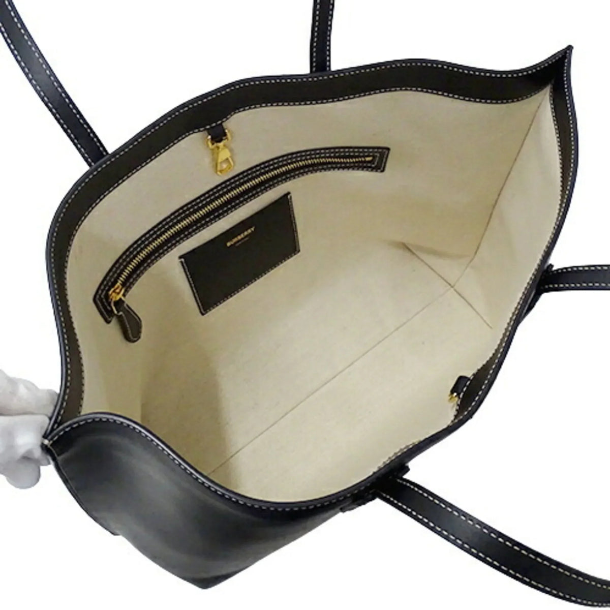 Pre-Owned Burberry BURBERRY bag ladies tote shoulder leather black 8052726 (Good)