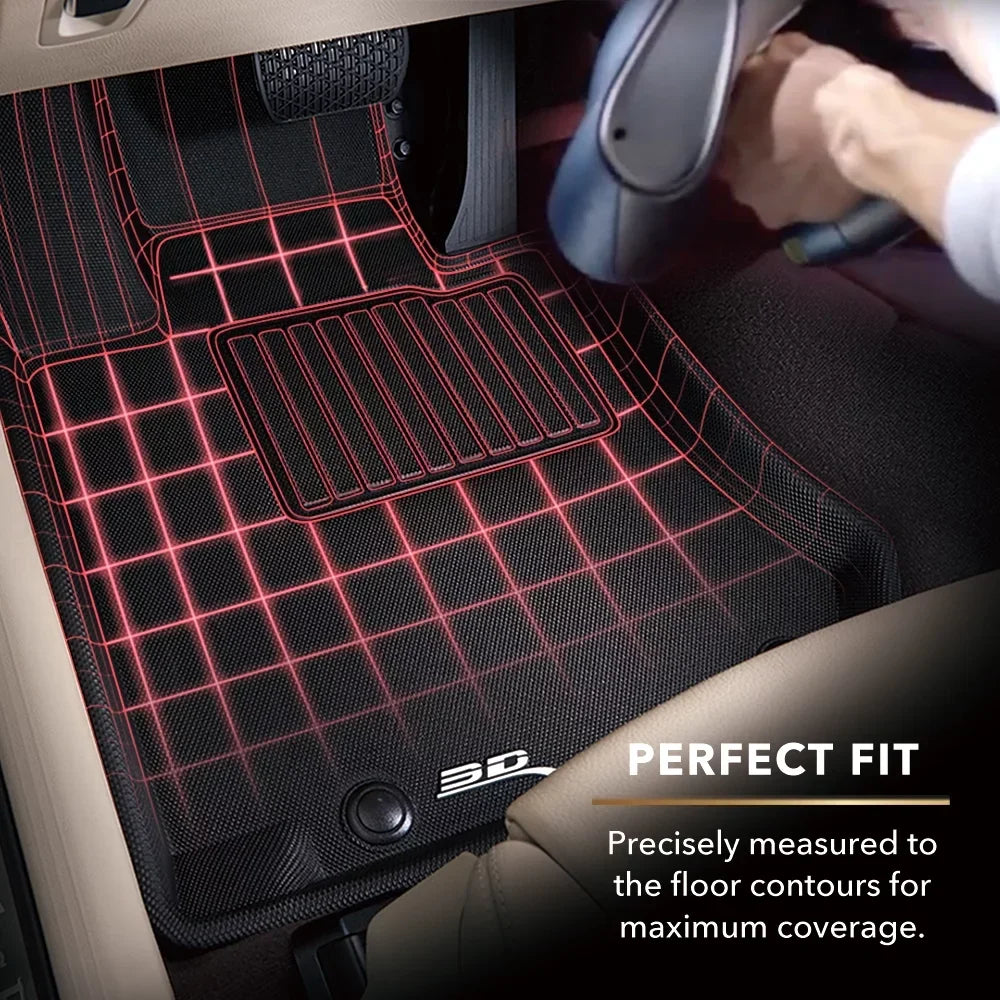 3D MAXpider KAGU Floor Mat (BLACK) compatible with HYUNDAI KONA ELECTRIC 2019-2023 - Full Set