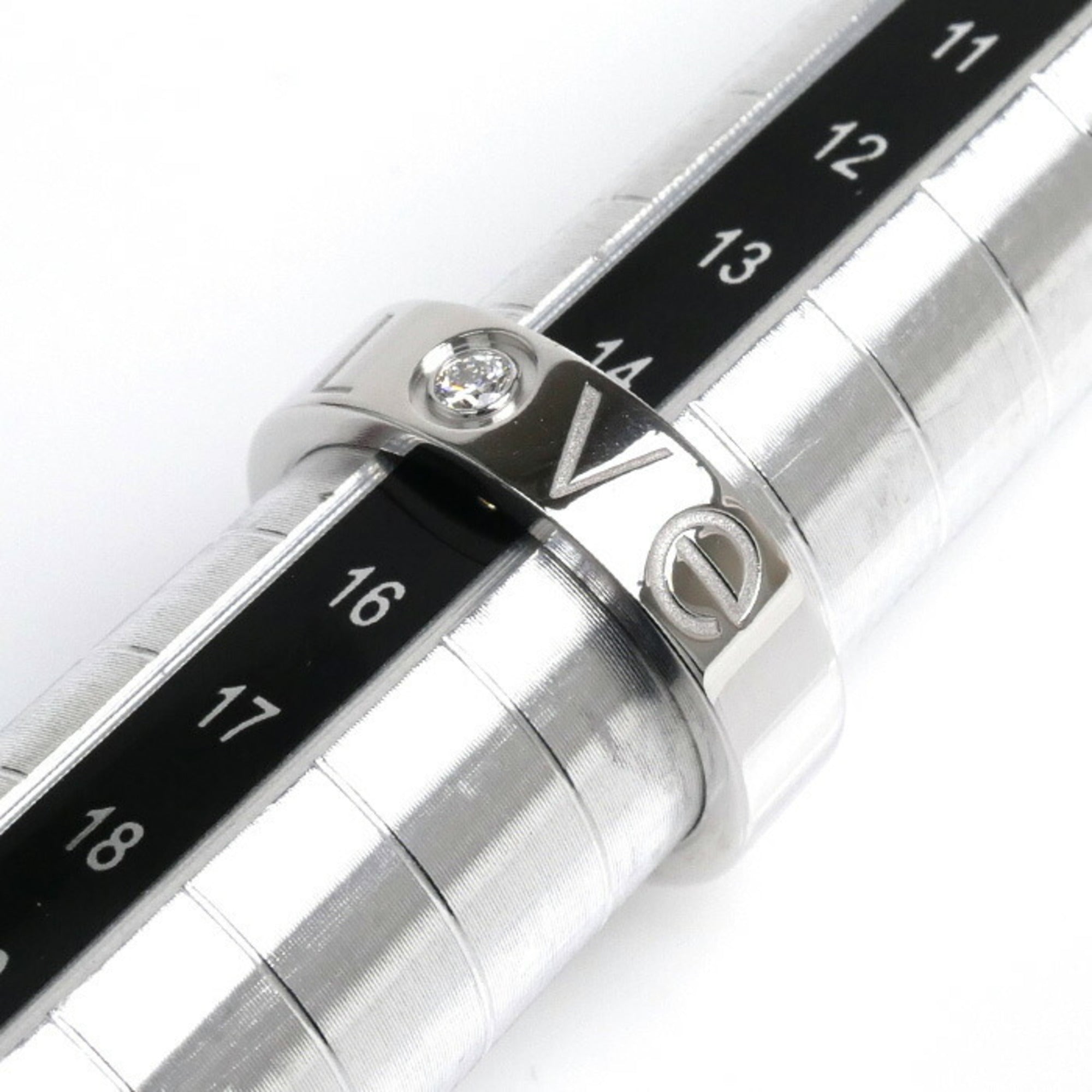 Pre-Owned CARTIER Cartier K18WG White Gold Love Ring 1P Diamond 14.5 Size 55 9.8g 2006 Limited Edition Women's (Good)