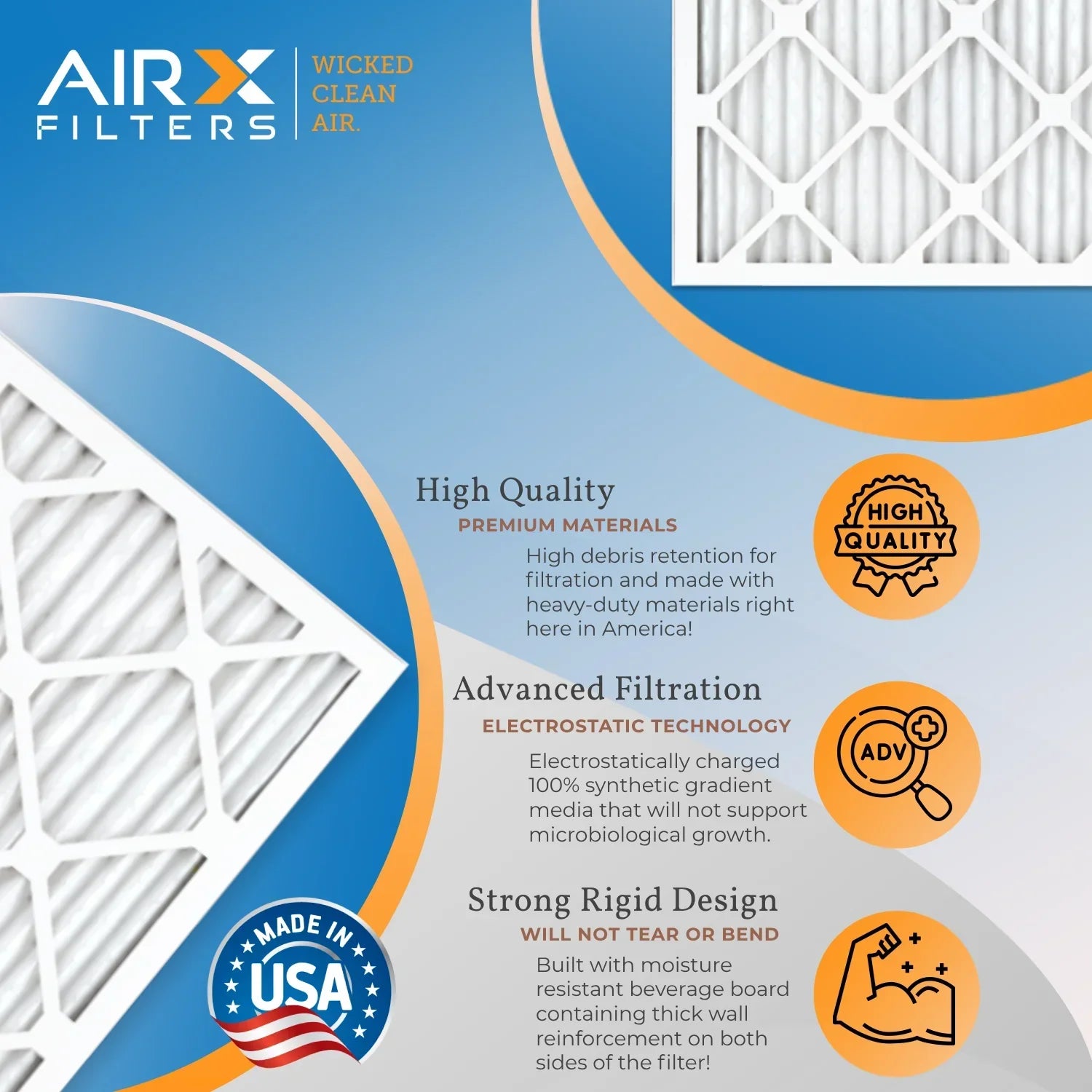 20x36x1 Air Filter MERV 11 Rating, 12 Pack of Furnace Filters Comparable to MPR 1000, MPR 1200 & FPR 7 - Made in USA by AIRX FILTERS WICKED CLEAN AIR.