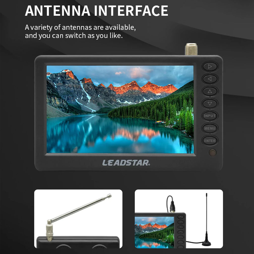 LEADSTAR D5 ATSC Portable Digital TV Player - 5-inch Screen, Pocket-Sized Car Television, Multimedia Player, Radio, TF Card and U Disk Playback, Includes Remote Control